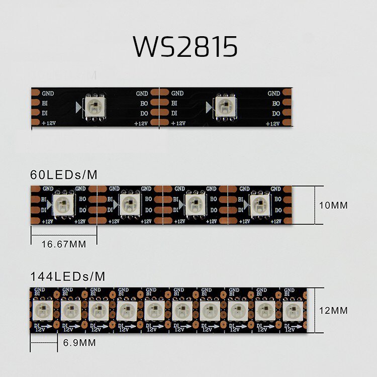 WS2815 12-V LED-Streifen mit Einzelpixelsteuerung und redundanter Datenleitung