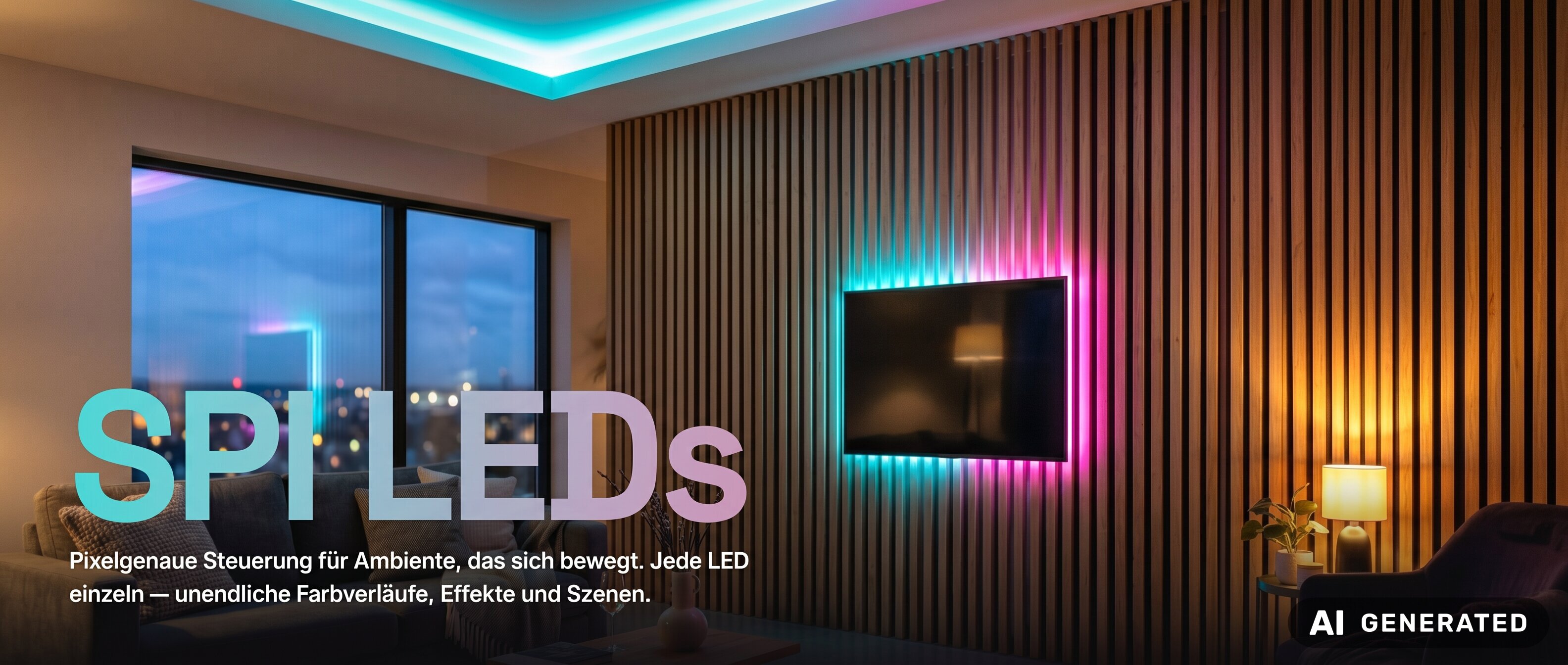 Adressierbare SPI LEDs wie WS2812B, SK6812, WS2814 & UCS2904. RGB & RGBW Strips, ai generated