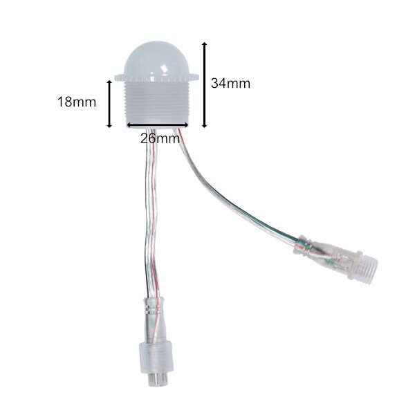 LB802 Maße kleiner RGB SPI Spot