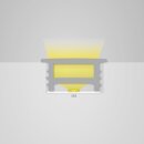 Silikon-Einbaucover. Abdeckung für 12 mm LED-Streifen Breit 15x10 mm  Weiß 20 Meter