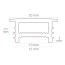 Silikon-Einbaucover. Abdeckung für 12 mm LED-Streifen Breit 15x10 mm  Weiß 5 Meter