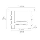 Silikon-Einbaucover. Abdeckung für 10 mm LED-Streifen Schmall 10x10 mm Weiß 5 Meter