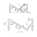 MP2 LED Aufbauprofil 200cm eloxiert