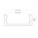 PK1 LED AUFBAU-Profil 200cm, flach, weiß RAL9010, LED Stripes max. 12mm