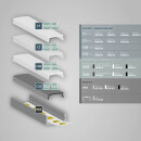 PK1 LED AUFBAU-Profil 200cm, flach, weiß RAL9010, LED Stripes max. 12mm