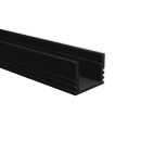 PK2 LED AUFBAU-Profil 200cm, hoch, schwarz RAL9005, LED Stripes max. 12mm