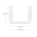 PL2 LED AUFBAU-Profil 200 cm, hoch,  schwarz RAL 9005 LED Stripes max. 12 mm