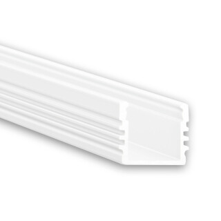 PL2 LED AUFBAU-Profil 200 cm, hoch,  weiß RAL 9010 LED Stripes max. 12 mm