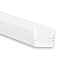 PL2 LED AUFBAU-Profil 200 cm, hoch,  weiß RAL 9010 LED Stripes max. 12 mm