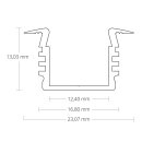 PL3 LED EINBAU-Profil 200 cm, hoch/Flügel, LED Stripes max. 12 mm