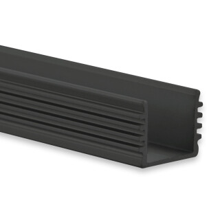 PL5 LED AUFBAU-Profil 200 cm, hoch,  schwarz RAL 9005, LED Stripes max. 12 mm