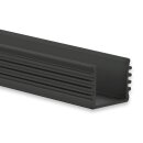 PL5 LED AUFBAU-Profil 200 cm, hoch,  schwarz RAL 9005, LED Stripes max. 12 mm