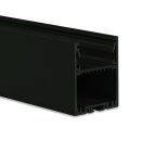 PN17 LED AUFBAU-Profil 200 cm, symmetrisch, schwarz RAL 9005 LED Stripes max. 30 mm