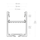 PN17 LED AUFBAU-Profil 200 cm, symmetrisch, weiß RAL 9003 LED Stripes max. 30 mm