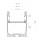 PN17 LED AUFBAU-Profil 200 cm, symmetrisch, weiß RAL 9003 LED Stripes max. 30 mm