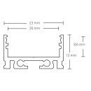 PN20n LED Aufbauprofil 200 cm, hoch, LED Stripes max. 20 mm