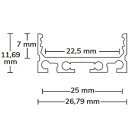 PN4 LED AUFBAU-Profil 200 cm, flach,  schwarz RAL 9005 LED Stripes max. 24 mm
