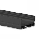 PN4 LED AUFBAU-Profil 200 cm, flach,  schwarz RAL 9005 LED Stripes max. 24 mm