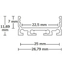 PN4 LED AUFBAU-Profil 200 cm, flach,  schwarz RAL 9005 LED Stripes max. 24 mm