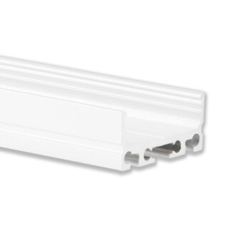 PN4 LED AUFBAU-Profil 200 cm, flach,  weiß RAL 9010 LED Stripes max. 24 mm