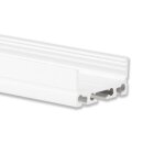 PN4 LED AUFBAU-Profil 200 cm, flach,  weiß RAL 9010 LED Stripes max. 24 mm