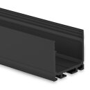 PN6n LED AUFBAU-Profil 200 cm, hoch,  schwarz RAL 9005 LED Stripes max. 24 mm