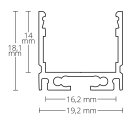 PN8 LED AUFBAU-Profil 200 cm,  schwarz RAL 9005 LED Stripes max. 16 mm