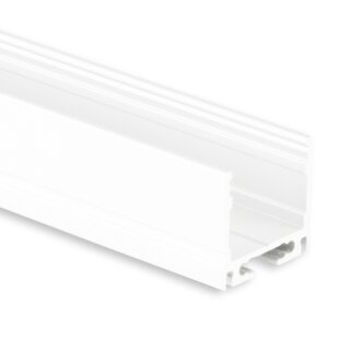 PN8 LED AUFBAU-Profil 200 cm,  weiß RAL 9010 LED Stripes max. 16 mm