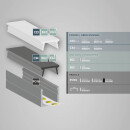 PO16 LED AUFBAU-Profil 200 cm, schwarz RAL 9005 mini, LED Stripes max. 8 mm