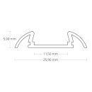 PO17 LED AUFBAU-Profil 200 cm, ultraflach/Flügel, LED Stripes max. 11 mm