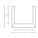 PO18 LED AUFBAU-Profil 200 cm, ultra-mini, LED Stripes max. 6 mm