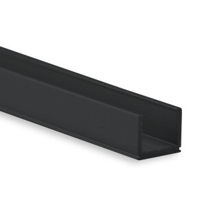 PO18 LED AUFBAU-Profil 200 cm, schwaz RAL 9005 ultra-mini, LED Stripes max. 6 mm