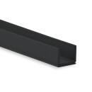 PO18 LED AUFBAU-Profil 200 cm, schwaz RAL 9005 ultra-mini, LED Stripes max. 6 mm