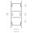 VA2 LED Aufbau-/Leuchtenprofil 200cm eloxiert