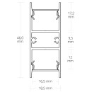 VA2 LED Aufbau-/Leuchtenprofil 200cm eloxiert