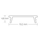Cover C20 opal/satiniert 200 cm für Profil PN8, flach