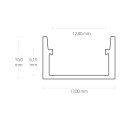 BP2 LED EINBAU-Profil 200cm eloxiert, LED Stripes max. 12mm