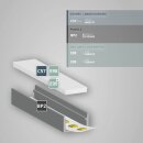 BP2 LED EINBAU-Profil 200cm eloxiert, LED Stripes max. 12mm