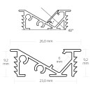 MP1 LED Einbauprofil 200cm weiß RAL 9003