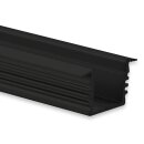 PL3 LED EINBAU-Profil 200 cm, hoch/Flügel, schwarz RAL 9005, LED Stripes max. 12 mm