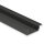 PL8 LED EINBAU-Profil 200 cm, flach/Flügel,  schwarz RAL 9005 LED Stripes max. 12mm