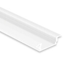 PL8 LED EINBAU-Profil 200 cm, flach/Flügel,  weiß RAL 9010, LED Stripes max. 12 mm