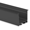 PN7n LED EINBAU-Profil 200 cm, hoch, schwarz RAL 9005 LED Stripes max. 24 mm