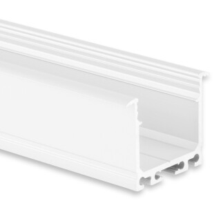 PN7n LED EINBAU-Profil 200 cm, hoch, weiß RAL 9010 LED Stripes max. 24 mm
