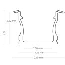 SL15F/NL15F LED EINBAU-Profil 200 cm eloxiert