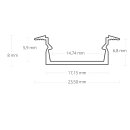 SL8F/NL8F LED EINBAU-Profil 200 cm eloxiert