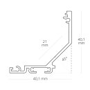 PN19V3 LED ECK-Profil 200 cm, LED Stripes max. 20 mm