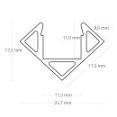 PO23 LED ECK-Profil, 200 cm,  schwarz RAL 9005 LED...