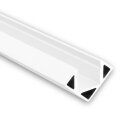 PO23 LED ECK-Profil, 200 cm,  weiß RAL 9010 LED Stripes max. 11 mm