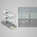 PO23n LED ECK-Profil, 200 cm, weiß RAL9010 LED Stripes max. 11 mm